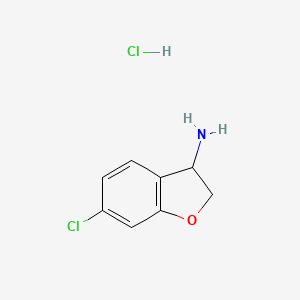 B1469689 6-Chloro-2,3-dihydro-benzofuran-3-ylamine hydrochloride CAS No. 1384265-38-6