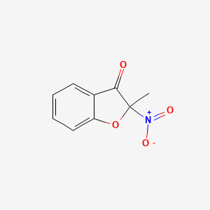 molecular formula C9H7NO4 B14696894 2-Methyl-2-nitro-1-benzofuran-3(2h)-one CAS No. 28439-74-9