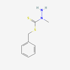 molecular formula C9H12N2S2 B14696906 Hydrazinecarbodithioic acid, 1-methyl-, phenylmethyl ester CAS No. 25554-81-8