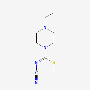 molecular formula C9H16N4S B1469691 methyl N-cyano-4-ethylpiperazine-1-carbimidothioate CAS No. 1428143-44-5