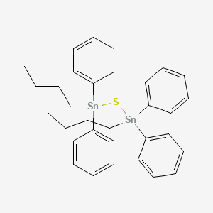 molecular formula C32H38SSn2 B14696910 Butyl-[butyl(diphenyl)stannyl]sulfanyl-diphenylstannane CAS No. 25094-60-4