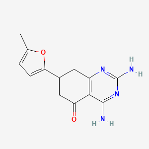 molecular formula C13H14N4O2 B1469692 2,4-diamino-7-(5-methyl-2-furyl)-7,8-dihydroquinazolin-5(6H)-one CAS No. 1428139-13-2
