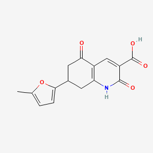 molecular formula C15H13NO5 B1469693 7-(5-Methyl-2-furyl)-2,5-dioxo-1,2,5,6,7,8-hexahydroquinoline-3-carboxylic acid CAS No. 1428139-98-3