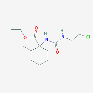 molecular formula C13H23ClN2O3 B14696938 Ethyl 1-{[(2-chloroethyl)carbamoyl]amino}-2-methylcyclohexanecarboxylate CAS No. 33082-89-2