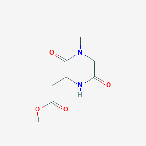 molecular formula C7H10N2O4 B1469696 2-(4-Methyl-3,6-dioxo-2-piperazinyl)acetic acid CAS No. 1822416-78-3