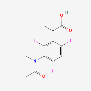 molecular formula C13H14I3NO3 B14697030 2-(3-(N-Methylacetamido)-2,4,6-triiodophenyl)butyric acid CAS No. 23217-82-5