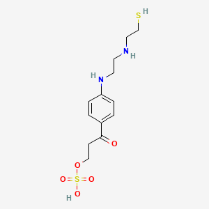 molecular formula C13H20N2O5S2 B14697169 p-((2-((2-Mercaptoethyl)amino)ethyl)amino)benzoic acid ethyl ester hydrogen sulfate CAS No. 23563-77-1