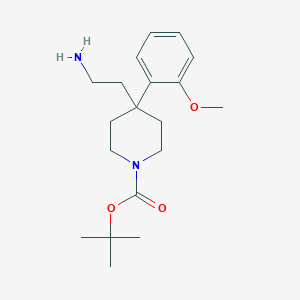 molecular formula C19H30N2O3 B1469718 Tert-butyl 4-(2-aminoethyl)-4-(2-methoxyphenyl)piperidine-1-carboxylate CAS No. 2203843-05-2