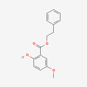 molecular formula C16H16O4 B14697283 Benzoic acid, 2-hydroxy-5-methoxy-, 2-phenylethyl ester CAS No. 25485-93-2