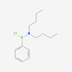 molecular formula C14H23BClN B14697309 N,N-Dibutyl-1-chloro-1-phenylboranamine CAS No. 33441-67-7