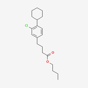 molecular formula C20H29ClO2 B14697319 Butyl 4-(3-chloro-4-cyclohexylphenyl)butanoate CAS No. 32808-70-1