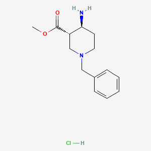 molecular formula C14H21ClN2O2 B1469733 trans-Methyl 4-amino-1-benzylpiperidine-3-carboxylate hydrochloride CAS No. 1398504-05-6