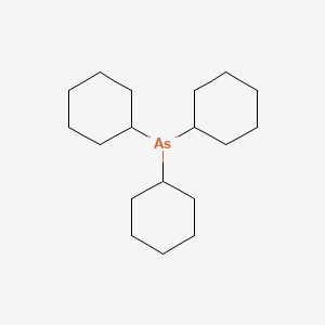 molecular formula C18H33As B14697343 Arsine, tricyclohexyl- CAS No. 23356-03-8