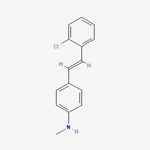 molecular formula C15H14ClN B14697358 4-[(E)-2-(2-chlorophenyl)ethenyl]-N-methylaniline CAS No. 21888-95-9