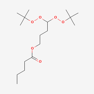 molecular formula C17H34O6 B14697372 4,4-Bis(tert-butylperoxy)butyl valerate CAS No. 23448-68-2