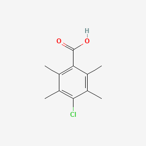 molecular formula C11H13ClO2 B14697415 Benzoic acid, 4-chloro-2,3,5,6-tetramethyl- CAS No. 28195-32-6