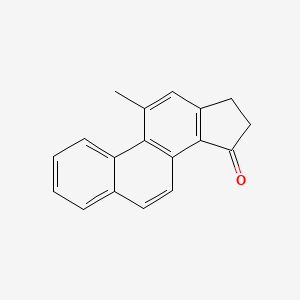 molecular formula C18H14O B14697484 Cyclopenta(a)phenanthren-15-one, 16,17-dihydro-11-methyl- CAS No. 24684-42-2