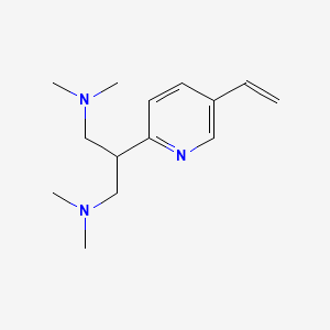 molecular formula C14H23N3 B14697561 2-(5-ethenylpyridin-2-yl)-N,N,N',N'-tetramethylpropane-1,3-diamine CAS No. 22109-65-5