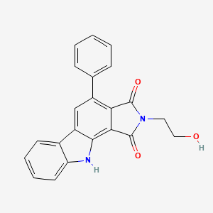 molecular formula C22H16N2O3 B14697568 2-(2-hydroxyethyl)-4-phenyl-10H-pyrrolo[3,4-a]carbazole-1,3-dione CAS No. 22293-97-6
