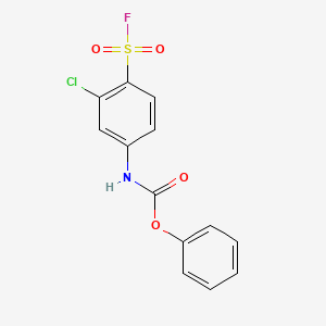 molecular formula C13H9ClFNO4S B14697581 phenyl N-(3-chloro-4-fluorosulfonylphenyl)carbamate CAS No. 21322-78-1