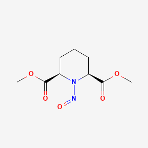 molecular formula C9H14N2O5 B14697732 dimethyl (2R,6S)-1-nitrosopiperidine-2,6-dicarboxylate CAS No. 22910-15-2