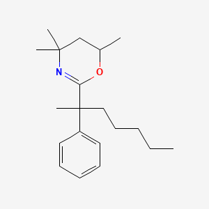 molecular formula C20H31NO B14697745 4,4,6-Trimethyl-2-(2-phenylheptan-2-yl)-5,6-dihydro-1,3-oxazine CAS No. 30078-62-7