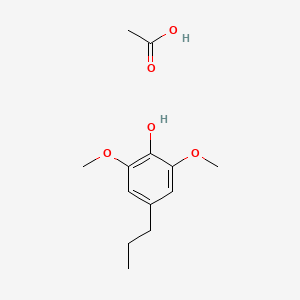 molecular formula C13H20O5 B14697765 Acetic acid;2,6-dimethoxy-4-propylphenol CAS No. 22805-53-4