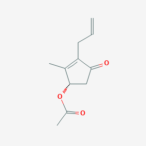 molecular formula C11H14O3 B14697804 (1S)-2-Methyl-4-oxo-3-(prop-2-en-1-yl)cyclopent-2-en-1-yl acetate CAS No. 22373-76-8