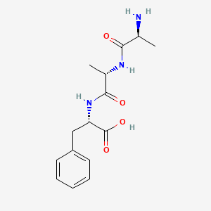molecular formula C15H21N3O4 B14697890 (2S)-2-[[(2S)-2-[[(2S)-2-aminopropanoyl]amino]propanoyl]amino]-3-phenylpropanoic acid CAS No. 26698-64-6