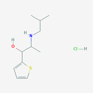 molecular formula C11H20ClNOS B14697911 alpha-(1-(Isobutylamino)ethyl)-2-thiophenemethanol hydrochloride CAS No. 31634-25-0