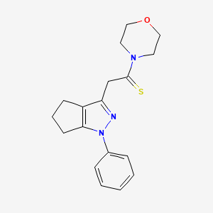 molecular formula C18H21N3OS B14697944 Morpholine, 4-((1,4,5,6-tetrahydro-1-phenyl-3-cyclopentapyrazolyl)thioacetyl)- CAS No. 21484-46-8
