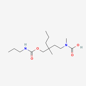 molecular formula C14H28N2O4 B14697981 methyl-[3-methyl-3-(propylcarbamoyloxymethyl)hexyl]carbamic acid CAS No. 25648-97-9