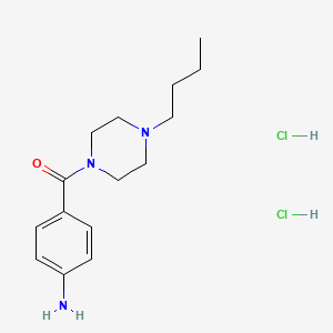 molecular formula C15H25Cl2N3O B14698092 Piperazine, 1-(p-aminobenzoyl)-4-butyl-, dihydrochloride, hydrate CAS No. 21312-48-1