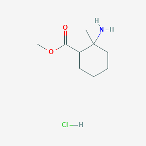 molecular formula C9H18ClNO2 B1469810 Methyl 2-amino-2-methylcyclohexane-1-carboxylate hydrochloride CAS No. 1423031-36-0