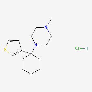 molecular formula C15H25ClN2S B14698105 Piperazine, 4-methyl-1-(1-(3-thienyl)cyclohexyl)-, hydrochloride CAS No. 21602-42-6