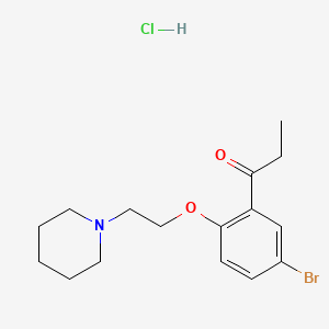 molecular formula C16H23BrClNO2 B14698125 Propiophenone, 5'-bromo-2'-(2-piperidinoethoxy)-, hydrochloride CAS No. 20800-15-1