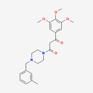 molecular formula C24H30N2O5 B14698152 Piperazine, 1-(m-methylbenzyl)-4-((3,4,5-trimethoxybenzoyl)acetyl)- CAS No. 23776-24-1