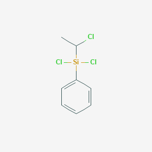 molecular formula C8H9Cl3Si B14698259 Dichloro-(1-chloroethyl)-phenylsilane 