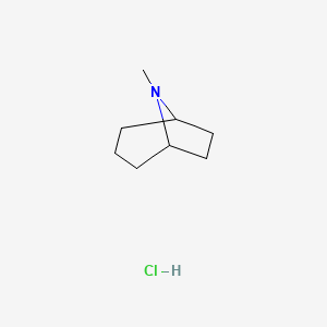 molecular formula C8H16ClN B14698306 Tropane, hydrochloride CAS No. 23555-06-8
