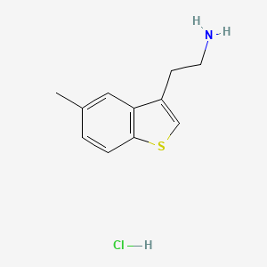 molecular formula C11H14ClNS B14698385 Benzo(b)thiophene-3-ethylamine, 5-methyl-, hydrochloride CAS No. 20841-36-5