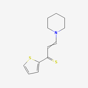 molecular formula C12H15NS2 B14698481 3-(Piperidin-1-yl)-1-(thiophen-2-yl)prop-2-ene-1-thione CAS No. 23688-27-9