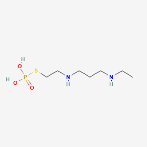 molecular formula C7H19N2O3PS B14698500 Phosphorothioic acid, S-(2-(3-ethylaminopropylamino)ethyl) ester CAS No. 20766-78-3