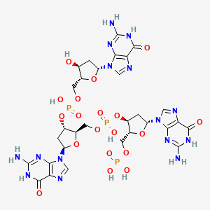 molecular formula C30H38N15O19P3 B14698515 P-dGuo-P-dGuo-P-dGuo 