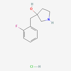 3-[(2-Fluorophenyl)methyl]pyrrolidin-3-ol hydrochloride