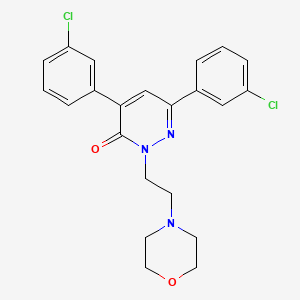 molecular formula C22H21Cl2N3O2 B14698565 3(2H)-Pyridazinone, 4,6-bis(m-chlorophenyl)-2-(2-morpholinoethyl)- CAS No. 23338-43-4