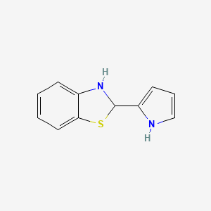 molecular formula C11H10N2S B14698584 Benzothiazole, 2,3-dihydro-2-(1H-pyrrol-2-yl)- CAS No. 31230-94-1