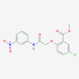 molecular formula C16H13ClN2O6 B14698587 Methyl 5-chloro-2-[2-(3-nitroanilino)-2-oxoethoxy]benzoate CAS No. 20745-74-8