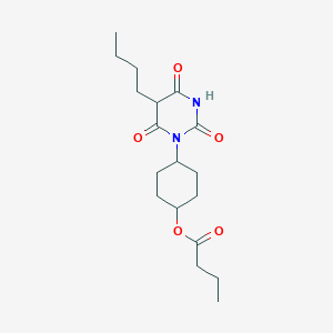 molecular formula C18H28N2O5 B14698658 5-Butyl-1-(4-hydroxycyclohexyl)barbituric acid butyrate CAS No. 21330-96-1