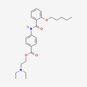 molecular formula C25H34N2O4 B14698740 Benzoic acid, 4-(2-pentoxybenzamido)-, 2-(diethylamino)ethyl ester CAS No. 26090-28-8