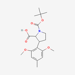 1-(tert-Butoxycarbonyl)-3-(2,6-dimethoxy-4-methylphenyl)-2-pyrrolidinecarboxylic acid